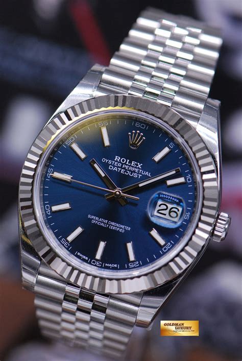 rolex datejust 41 blue dial oyster bracelet